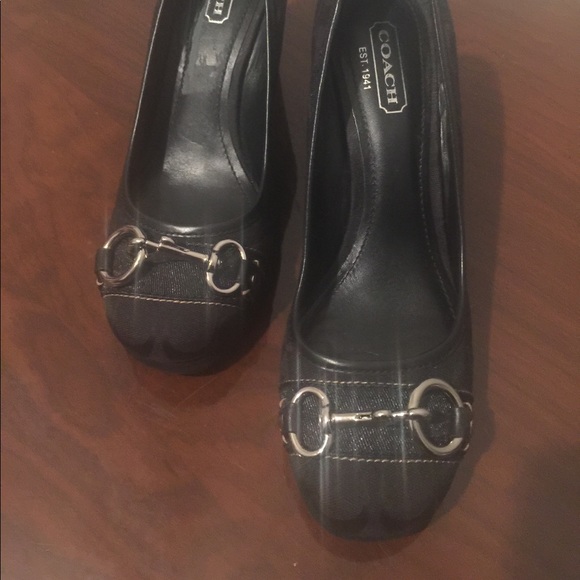 Coach Women’s Issy Wedge Heel 12CM Black S9.5M - Picture 5 of 8